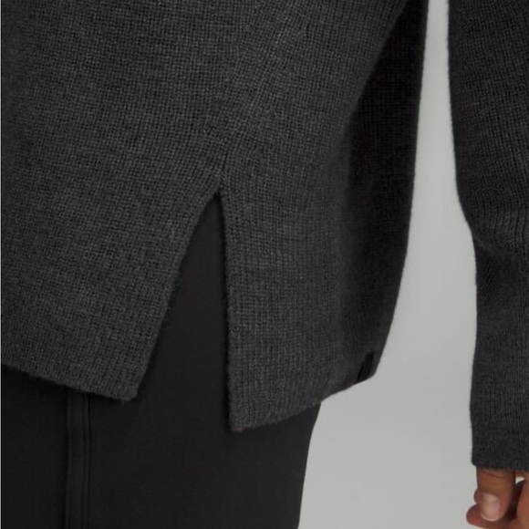 Lululemon Merino Wool  Heather Gray Ribbed Crewneck Sweater Women’s Size 6 - Picture 3 of 11